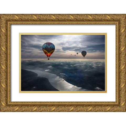 To Kiss The Sky Gold Ornate Wood Framed Art Print with Double Matting by Bonadio, Heather