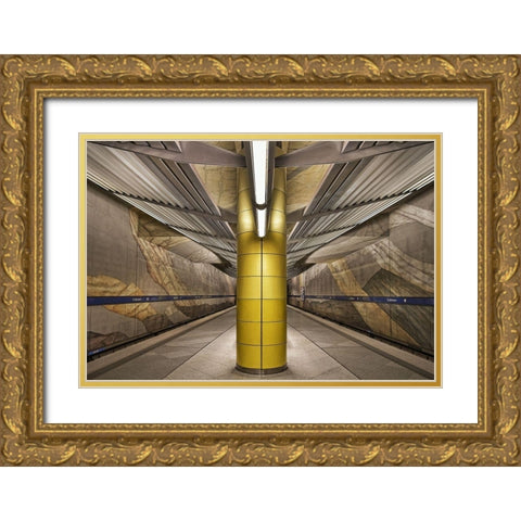Subway Munich Gold Ornate Wood Framed Art Print with Double Matting by Reichert, Renate