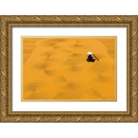 Bulgur Drying Gold Ornate Wood Framed Art Print with Double Matting by Karakaya, Melih