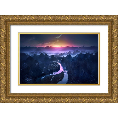 The Earth Awakening Gold Ornate Wood Framed Art Print with Double Matting by M. Garcia, Jesus