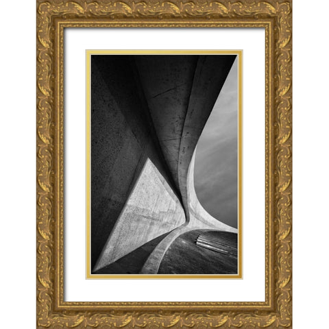 Heavy Concrete Gold Ornate Wood Framed Art Print with Double Matting by Van De, Jeroen