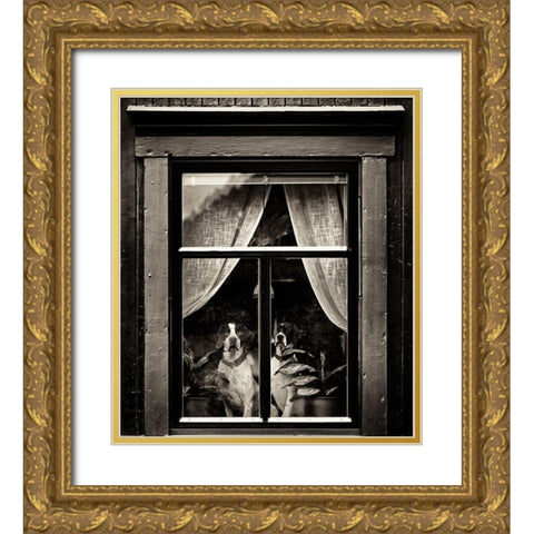 Dogs Gold Ornate Wood Framed Art Print with Double Matting by Oncete, Julien