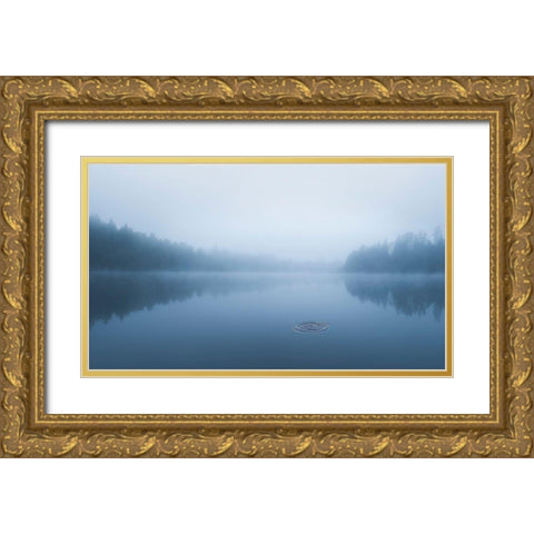 Ripple In The Water Gold Ornate Wood Framed Art Print with Double Matting by Lindsten, Christian