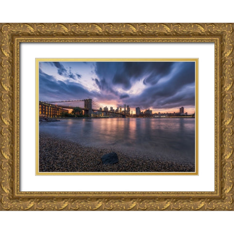 Under the storm Gold Ornate Wood Framed Art Print with Double Matting by Chen, Johnny