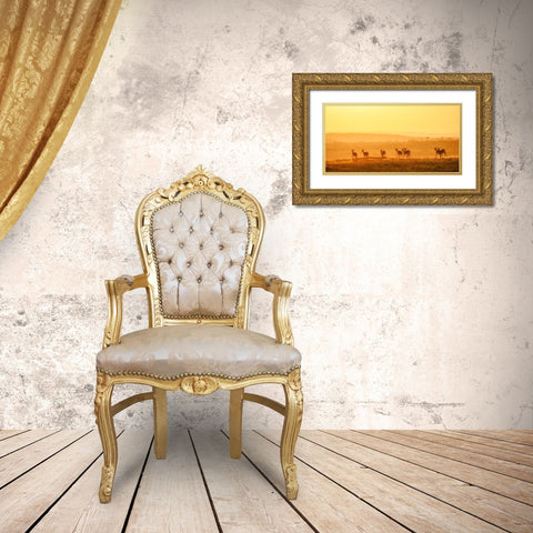 Towards Sunset Gold Ornate Wood Framed Art Print with Double Matting by Fan, John