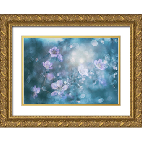 NatureS Jewelry Gold Ornate Wood Framed Art Print with Double Matting by Devos, Delphine