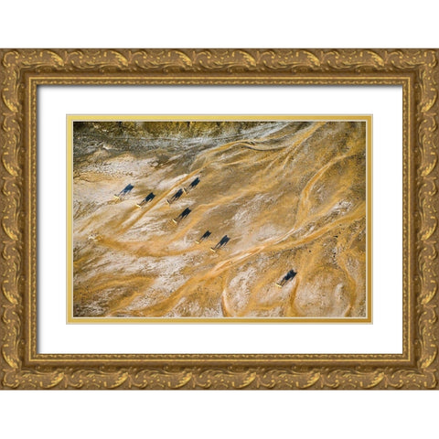 Journey Ii Gold Ornate Wood Framed Art Print with Double Matting by Fan, John