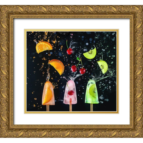 Action Popsicle Collection Gold Ornate Wood Framed Art Print with Double Matting by Belenko, Dina
