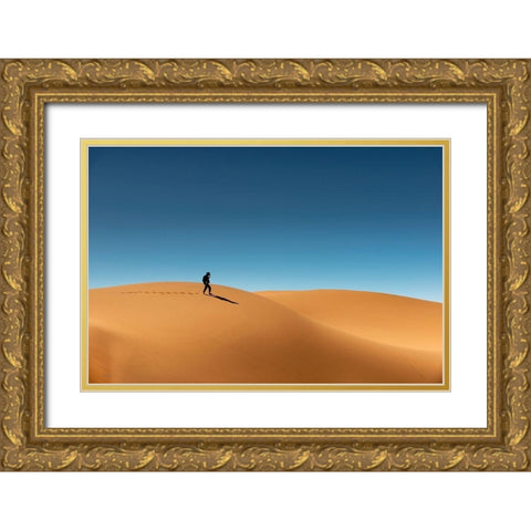 My Way Up To Morrocco Gold Ornate Wood Framed Art Print with Double Matting by Buliga, Gina
