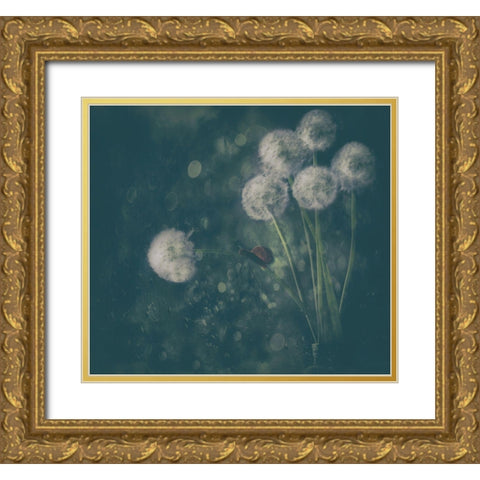 It Was A Rainy Day... Gold Ornate Wood Framed Art Print with Double Matting by Devos, Delphine