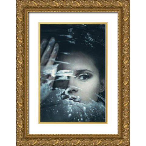 Viola Gold Ornate Wood Framed Art Print with Double Matting by Russocka, Magdalena