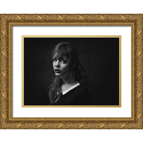 Topaz Gold Ornate Wood Framed Art Print with Double Matting by Rise, Zachar