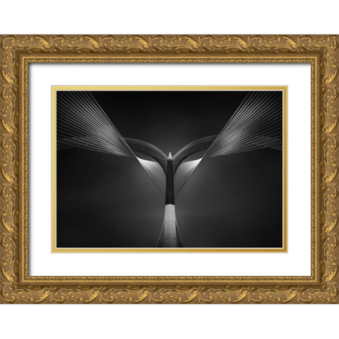 Heart Of Steel Gold Ornate Wood Framed Art Print with Double Matting by Thabet, Ahmed