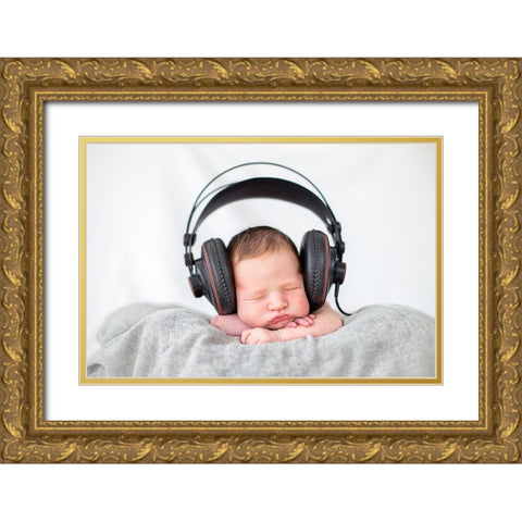 Feeling The Music Gold Ornate Wood Framed Art Print with Double Matting by Jose Perez, Francisco