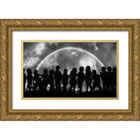 The Rainbow Of Childhood Gold Ornate Wood Framed Art Print with Double Matting by Depaepe, Yvette