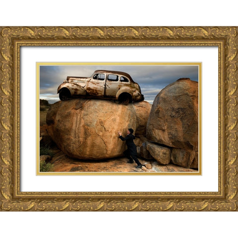 Hold On! Gold Ornate Wood Framed Art Print with Double Matting by von Diepenbroek, Christine