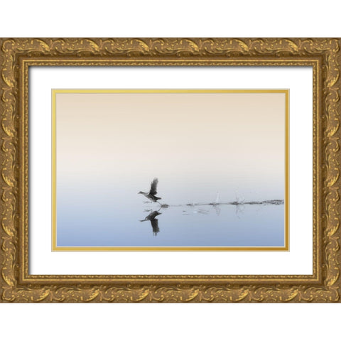 Untitled Gold Ornate Wood Framed Art Print with Double Matting by Or, Keren