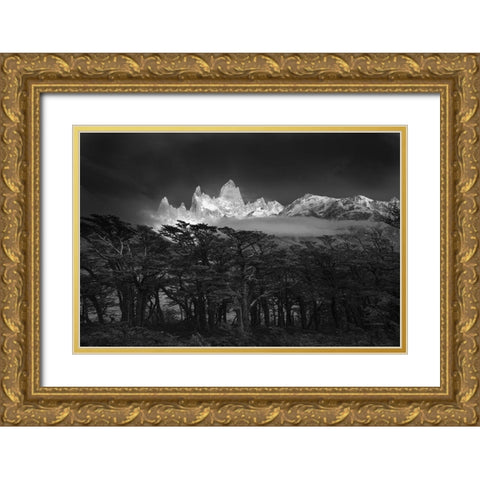 Fitz Roy Gold Ornate Wood Framed Art Print with Double Matting by Constantin, Lucian