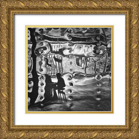 Piano Player Gold Ornate Wood Framed Art Print with Double Matting by Wijers Smeets, Wilma