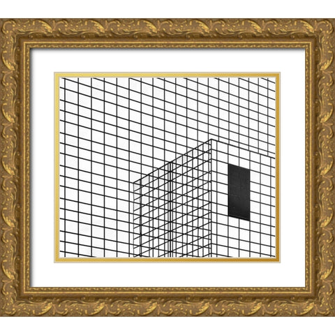 The Black Plane Gold Ornate Wood Framed Art Print with Double Matting by Van Son, Greetje