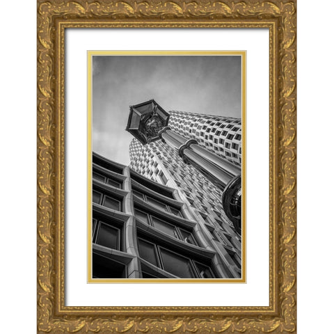 Street Light Gold Ornate Wood Framed Art Print with Double Matting by Pfeiffer, Peter