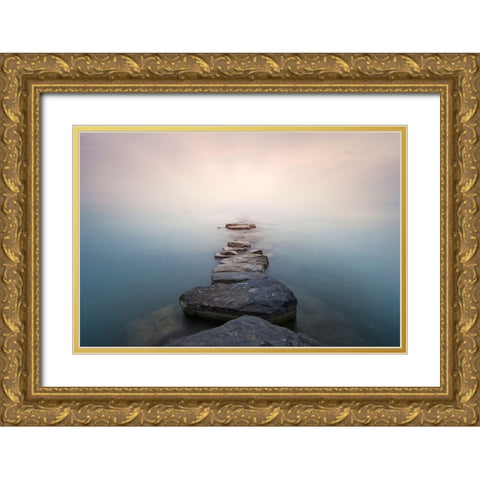 Stones Gold Ornate Wood Framed Art Print with Double Matting by Guerola, Joaquin