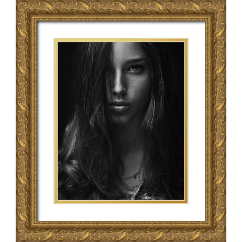 Tanya Gold Ornate Wood Framed Art Print with Double Matting by Rise, Zachar