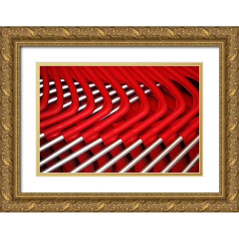 Stacked Chairs Gold Ornate Wood Framed Art Print with Double Matting by Hawerkamp, Hans-Wolfgang