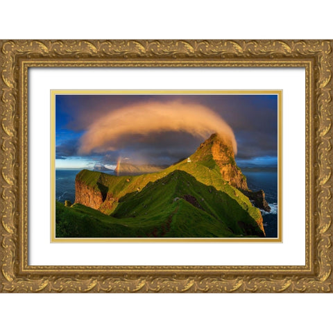 Kallur Sunset Gold Ornate Wood Framed Art Print with Double Matting by Kruczynski, Wojciech