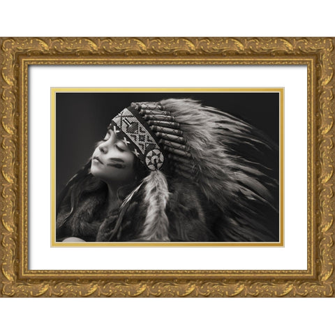 Chief Of Her Dreams Gold Ornate Wood Framed Art Print with Double Matting by Rozenzvig, Carmit
