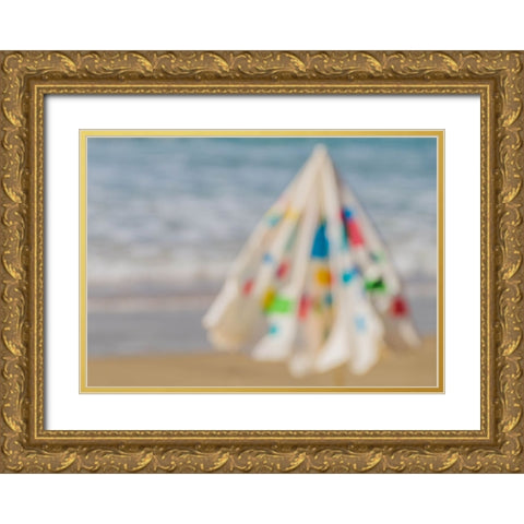 Windy Beach Gold Ornate Wood Framed Art Print with Double Matting by Raif, Joshua