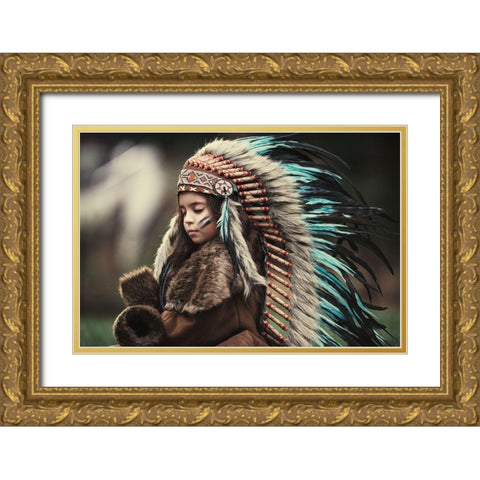 Chief Of My Dreams Gold Ornate Wood Framed Art Print with Double Matting by Rozenzvig, Carmit