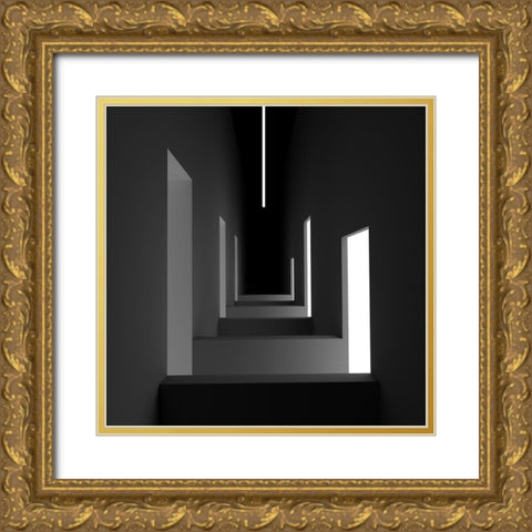 Unsymmetric Gold Ornate Wood Framed Art Print with Double Matting by Bunjamin, Antonyus