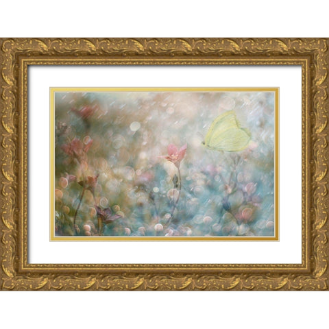 Uninterrupted Poetry... Gold Ornate Wood Framed Art Print with Double Matting by Devos, Delphine