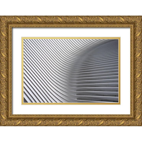 Calatrava Curves # 2 Gold Ornate Wood Framed Art Print with Double Matting by Wride, Linda