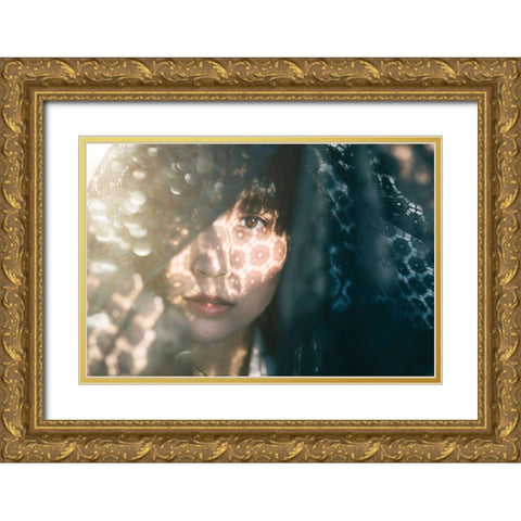 Sanako Gold Ornate Wood Framed Art Print with Double Matting by Kiyota, Daisuke