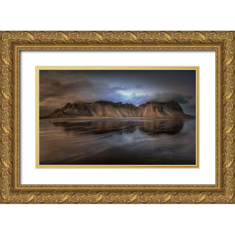 Frozen In Autumn Gold Ornate Wood Framed Art Print with Double Matting by Dingemans, Saskia