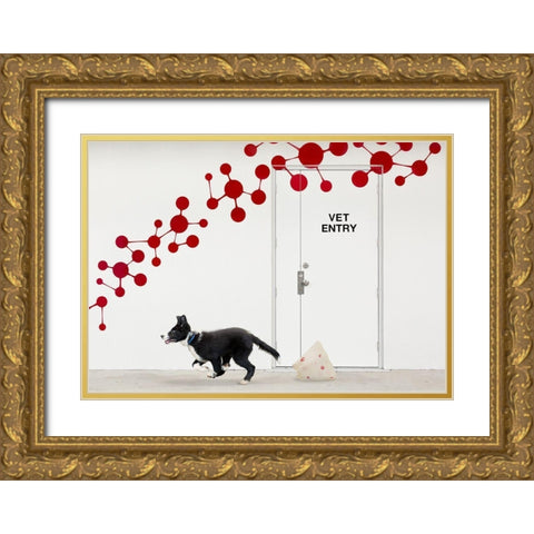 Escape At The Vet Gold Ornate Wood Framed Art Print with Double Matting by Hammer, Jacqueline