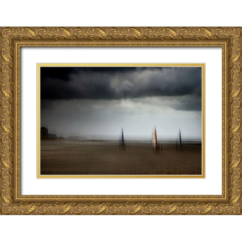 Riders On The Storm Gold Ornate Wood Framed Art Print with Double Matting by Flour, Bruno