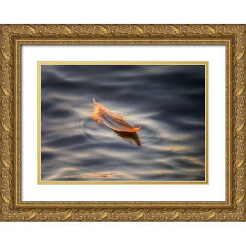 Floating Gold Ornate Wood Framed Art Print with Double Matting by Deng, Larry