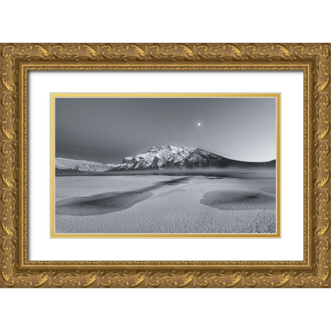 Cold Moon Gold Ornate Wood Framed Art Print with Double Matting by Wang, Yun