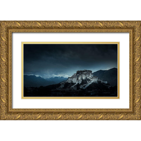 Potala Palacea??A?Maandsup3;Rac?Arla?? Gold Ornate Wood Framed Art Print with Double Matting by Qiye
