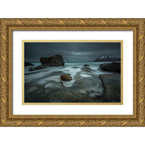 Stormbringer Coming... Gold Ornate Wood Framed Art Print with Double Matting by Rosenfeld, Haim