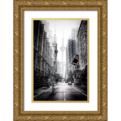 On The Streets Of Toronto Gold Ornate Wood Framed Art Print with Double Matting by Chiriaco, Carmine