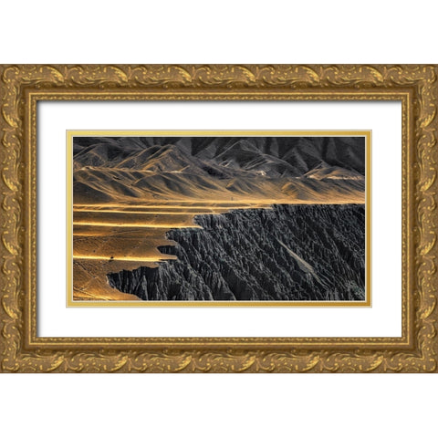 The Wrinkles Of God Gold Ornate Wood Framed Art Print with Double Matting by Selions