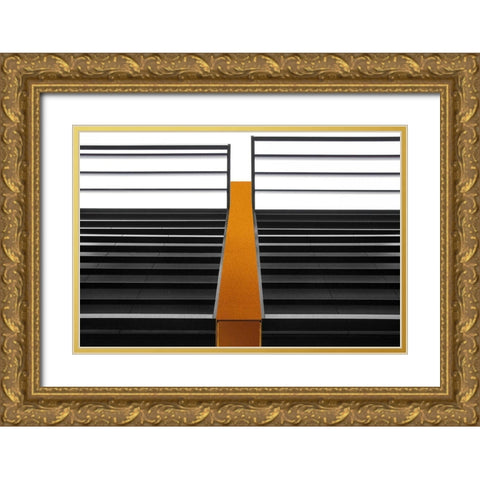 Golden Bar Gold Ornate Wood Framed Art Print with Double Matting by Claes, Gilbert