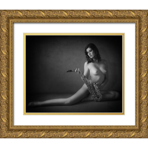 Saxy Gold Ornate Wood Framed Art Print with Double Matting by RP Photography