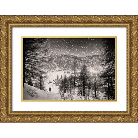 Finally At Home Gold Ornate Wood Framed Art Print with Double Matting by Guarino, Vito