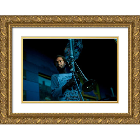 Untitled Gold Ornate Wood Framed Art Print with Double Matting by Nunez, Alfredo