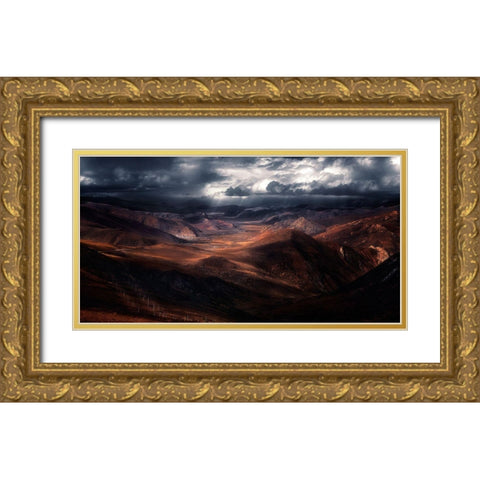 The Highland Of The Holy Light Gold Ornate Wood Framed Art Print with Double Matting by Selions